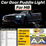 Proyector de Luz para Puerta de Coche MB/Benz - 1 pieza / Para W205/W212/W213 / Luz de Estanque de Puerta / Patrón Giratorio 360° / Luz de Bienvenida HD para Puertas de Benz / Accesorios para Coches MB/Benz
