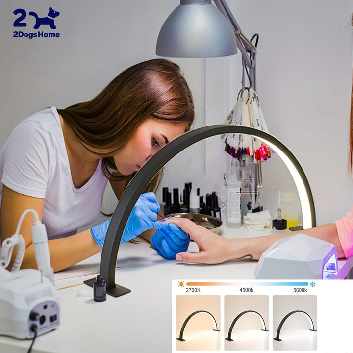 2025 Lámpara de Uñas Media Luna Mejorada con Enchufe USB, Luz de Escritorio 39.5 cm/15.5 pulgadas para Aficionados a la Manicura - Herramienta Esencial para Belleza/Arte en Uñas/Tatuajes y Estilismo