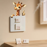 1 pieza de Pegatina para Interruptor de Pared con Dibujo de Jirafa Lindo - Adhesivo Autoadhesivo con Estampado Animal para Decoración del Hogar en Paredes, Acabado Semibrillante Cuadrado, Diseño Fácil de Pelar y Pegar para Baño y Sala de Estar