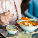 Juego de Cucharas para Cena de Acero Inoxidable de 12 Piezas, Juego de Cucharas para Sopa y Cenas de 17.02cm, Juego de Cucharas Grandes, Vajilla Moderna para Cocina/Hogar/Restaurante, Mango Redondo y Borde Suave, Apto para Lavavajillas