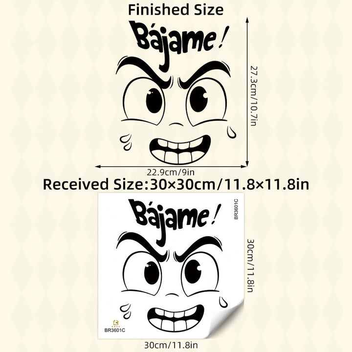 1 pieza de Calcomanía para Tapa de Inodoro con Expresión Creativa en Español BRUP - "¡Súbeme!" Diseño de Cara de Dibujos Animados, Pegatina Fácil y Extraíble de PVC para Baño, Dormitorio, Sala de Estar, Decoración de Porche, Adhesivos para Inodoros