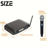 Sistema de micrófono inalámbrico GLXD487C Pro con 2 micrófonos de mano 200 frecuencia para presentaciones en escenarios, conferencias, karaoke en casa y bodas