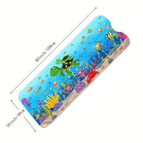 Alfombra de Baño para Tubería, 101.6 x 40.64 cm Extra Larga Antideslizante con Patrón de Tortuga Marina, Alfombrilla para Ducha y Bañera con Ventosas y Agujeros de Drenaje, Lavable a Máquina
