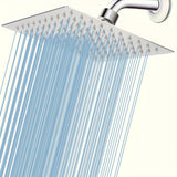 Rociador de Ducha Cuadrado de Acero Inoxidable de 8 Pulgadas de Lujo - Montado en la Pared, Diseño Elegante con Múltiples Chorros de Agua para una Experiencia de Ducha Refrescante, Instalación Fácil, Accesorios de Ducha