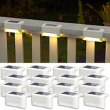16 luces solares para exteriores - Luces LED solares para escaleras, barandales, patios y caminos, con batería de níquel, control de cadena, eficiencia energética, iluminación exterior moderna y duradera