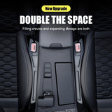 2 piezas de caja de almacenamiento organizadora para hueco de asiento de coche - Prueba de fugas y caídas, duradera PVC con soporte para teléfono y llaves, relleno de ranura espaciosa para organización de hueco de asiento - Accesorios de interior de coch