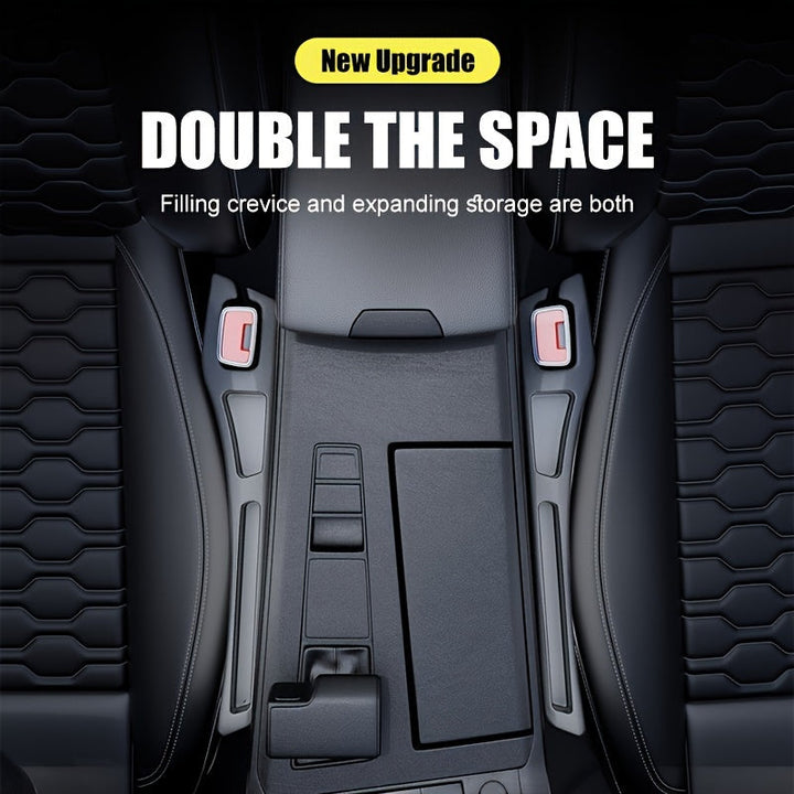 2 piezas de caja de almacenamiento organizadora para hueco de asiento de coche - Prueba de fugas y caídas, duradera PVC con soporte para teléfono y llaves, relleno de ranura espaciosa para organización de hueco de asiento - Accesorios de interior de coch