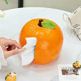 1 Caja Grande de Pañuelos Naranja para Buena Suerte, Adorno de Mesa Decorativo para el Hogar, Porta Servilletas, Contenedor de Almacenamiento de Papel Higiénico con Diseño de Dibujos Animados, Adecuado para Sala de Estar, Baño y Dormitorio