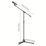 Soporte de micrófono ajustable profesional con sujeción de pinza - Soporte trípode de hierro duradero para transmisión en vivo, grabación, canto, actuaciones en escena - Uso interior/exterior, pies de goma antideslizantes, portátil y resistente, equipo d