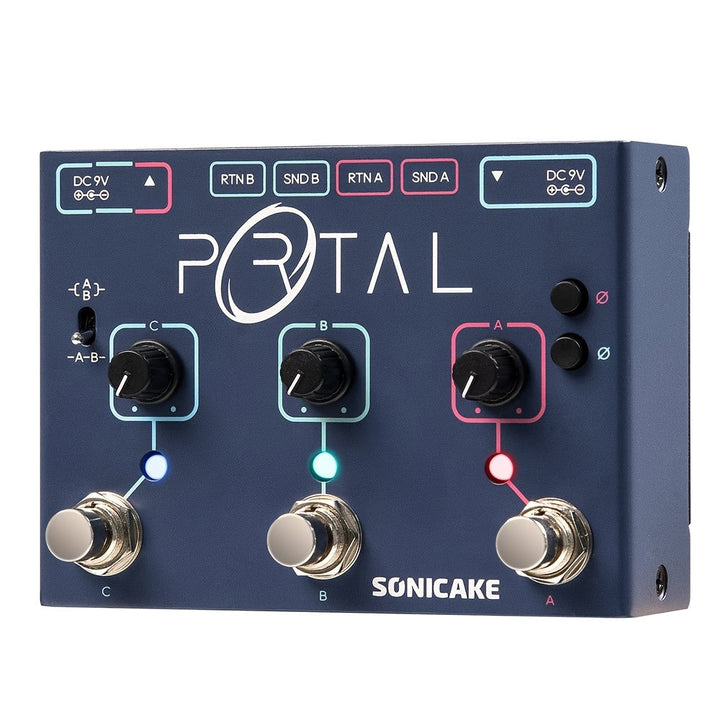 SONICAKE Mezclador de Señales Activo Portal - Selector de Línea Analógica con ABY y Bucle FX, True Bypass, Operación de Modo Dual, Alimentado por USB, Azul