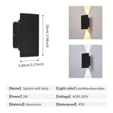 Luz LED para pared, cuerpo de lámpara de aluminio, 2W, voltaje AC85-265V, para interiores, dormitorio o iluminación exterior