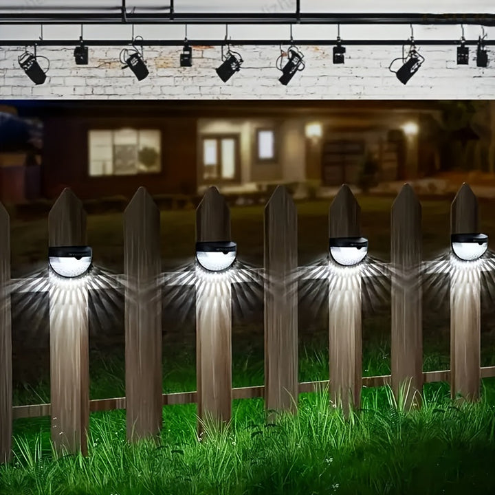 5 piezas, luces solares para vallas, luces para barbacoas, luces solares para paredes, luces solares para exteriores, luces solares montadas en pared, IP44, 6 luces LED negras, jardín, hogar, patio, garaje, camping, Halloween, decoración de fiestas de Na