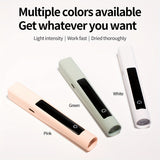 Linterna Inalámbrica para Uñas con Soporte - Secado Rápido, Portátil / Efecto LED, Pantalla LCD, Secador de Uñas USB con Batería de Litio para Manicura/Pedicura en Gel - Para Salón y Hogar - Blanco, Herramienta de Manicura Compacta, Diseño Duradero, Idea