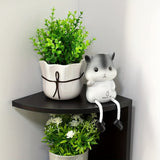 Estantería Flotante de Esquina de 5 Niveles en PVC—Estante de Almacenamiento con Diseño Zigzag de 78.74cm para Sala, Dormitorio y Oficina en Casa, Organizador Montable en Pared Perforado