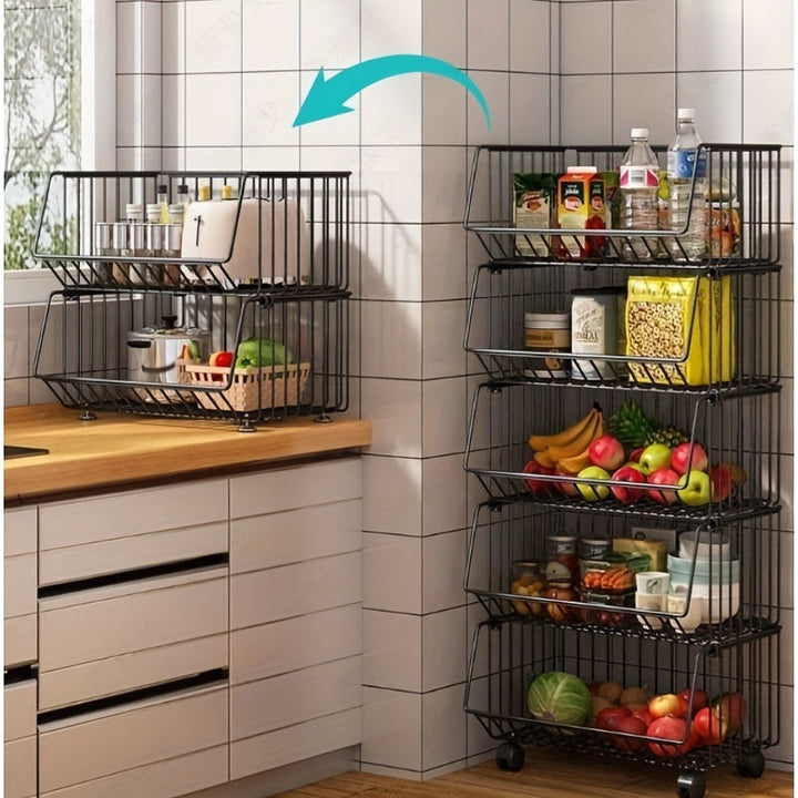 Organizador de Juguetes de Alambre con 4 Niveles y Ruedas, Ganchos en S y Pizarras Ajustables - Carrito de Almacenamiento Versátil para Habitación Infantil, Sala de Juegos, Dormitorio