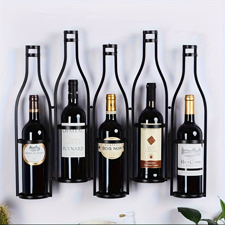 Estante para vinos de metal industrial vintage - Estante de exhibición duradero montado en la pared para decoración de bar en casa, sala de estar o comedor con diseño clásico, decoración de vinos
