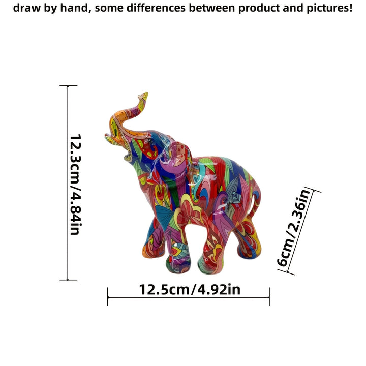 Una estatua de resina de un elefante que simboliza la buena suerte, adecuada para decorar salones, dormitorios, entradas, armarios de TV, armarios de vino y oficinas.