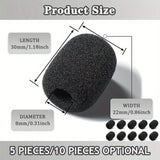 Cubiertas de espuma para micrófono de auriculares, pantalla de viento de espuma para micrófono de solapa, cubierta de espuma miniatura para micrófono de auriculares para reducción de ruido (12pcs/24pcs)