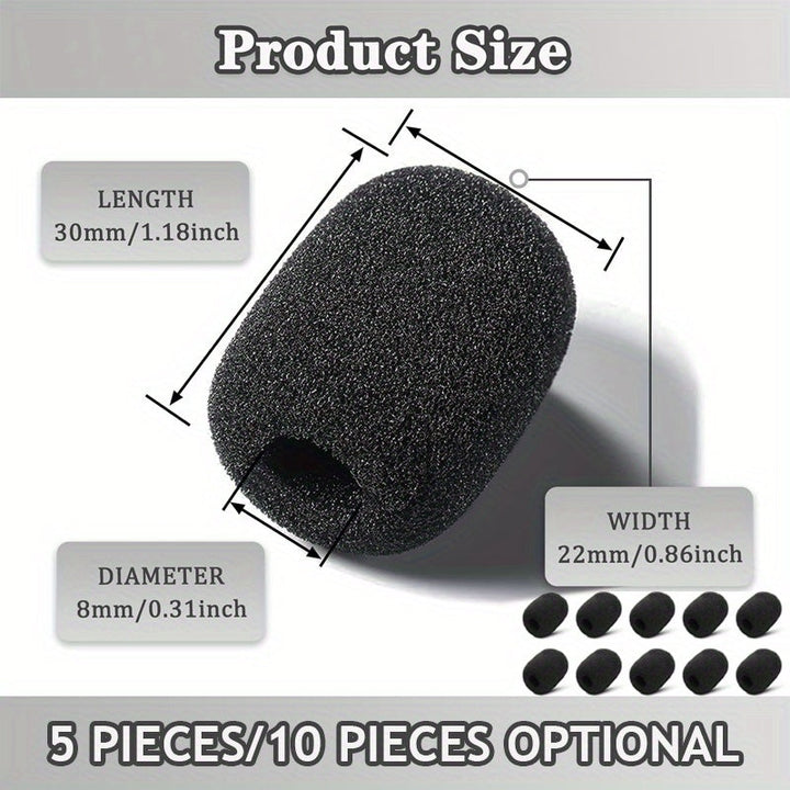 Cubiertas de espuma para micrófono de auriculares, pantalla de viento de espuma para micrófono de solapa, cubierta de espuma miniatura para micrófono de auriculares para reducción de ruido (12pcs/24pcs)