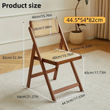 Silla plegable de ratán, resistente y cómoda, con respaldo, estructura de bambú, soporta hasta 150 kg, diseño ahorrador de espacio, liviana y portátil, ideal para sala, comedor o jardín, sin necesidad de ensamblaje - 1 unidad