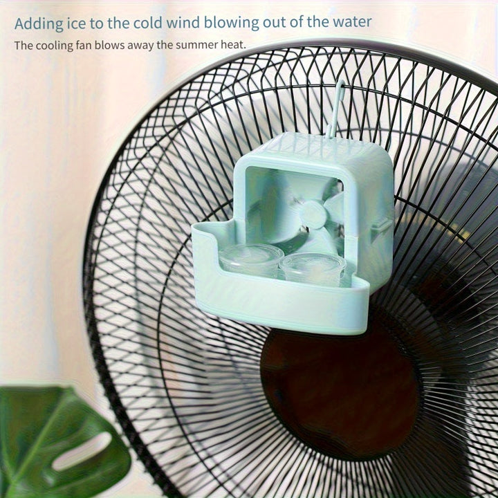 1 ventilador portátil sin taladro, tecnología de enfriamiento con niebla helada, diseño de plástico duradero, funciona sin batería, ideal para casa, oficina y uso al aire libre, accesorio de ventilador compacto, enfriador portátil