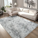 1pc Alfombra de Área Rectangular de Peluche - Suave y Esponjosa 100% Poliéster, Antideslizante Lavable a Mano Gris Claro Diseño Neutro para Sala de Estar, Dormitorio, Oficina - Decoración Duradera Fácil de Limpiar para el Hogar, Decoración de Suelos de O