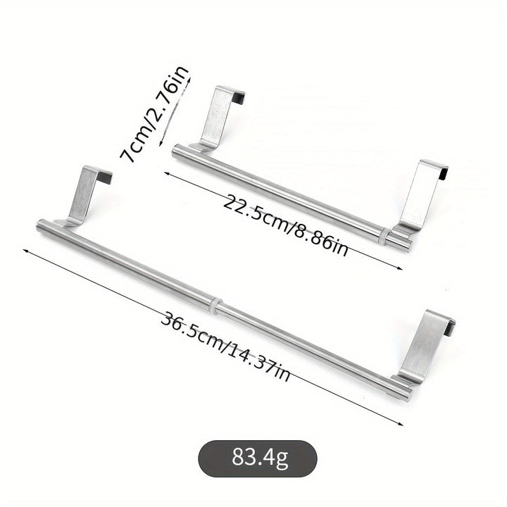 1 pza. Barral de acero inoxidable para toalla, toallero colgante para puerta de baño, accesorios para baño, colgador de paños sin perforaciones para la puerta del gabinete, barra para toalla individual en la parte posterior de la puerta del armario
