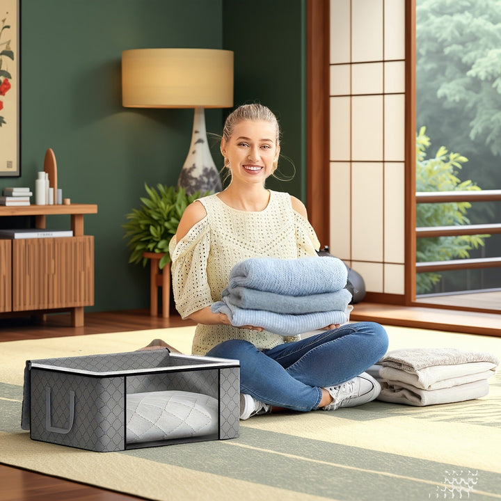 6pcs/3pcs Organizador de Equipaje, 35L con Mango Extensible - Diseño Transparente para Fácil Ordenación y Ahorro de Espacio. Caja Multiusos Ideal para el Hogar u Oficina, Mantén Tus Cosas en Su Lugar