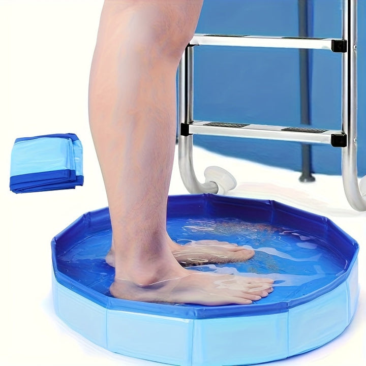 Baño de pies plegable portátil para piscina, bañera de pies plegable de PVC compuesto, bañera para mascotas, piscina de juego de agua, esencial para accesorios de limpieza multifuncionales, adecuado para 21 actividades durante todo el año.
