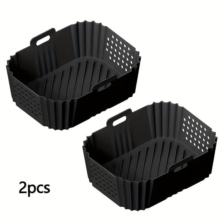 1/2 piezas de revestimiento de silicona para freidora Ninja SL401 SL400 doble capa XL con 2 cestas, bandeja reutilizable antiadherente para horno, olla de silicona fácil de limpiar para freidora, adecuada para accesorios de freidora