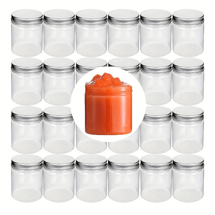 Paquete de 20 Contenedores Pequeños de Plástico con Tapas, 4 Onzas (aproximadamente 110g), Recipiente para Almacenamiento de Alimentos de Boca Ancha, Contenedores Vacíos Rellenables para Frutas Secas, Nueces, Miel y Condimentos