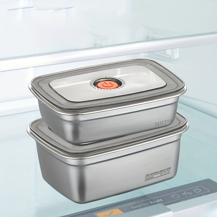 Juego de 3 Recipientes Herméticos para Alimentos de Acero Inoxidable 1500ml - Cajas Apilables y Seguras en Lavavajillas, Resistente a la Corrosión, Ideal para Cocina, Grado Alimenticio