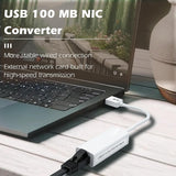 Adaptador de red Ethernet USB 100MB para portátiles y dispositivos USB 2.0 - Compatible con Windows 7 a 11, Vista, todos los Mac OS X y MacOS, transferencia de datos de alta velocidad, configuración fácil, no se requiere instalación, adaptador de red par