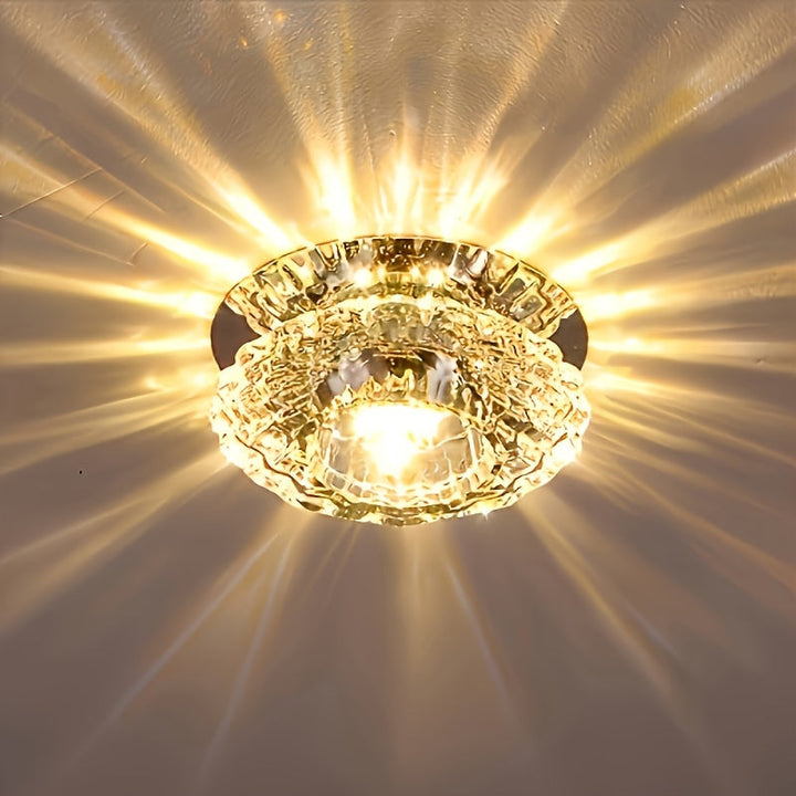 1 pieza de luz de techo LED de cristal moderna y elegante, adecuada para la decoración del hogar en salas de estar, dormitorios, pasillos, escaleras, cafeterías, restaurantes, hoteles, centros comerciales, fácil de instalar | Luz de habitación