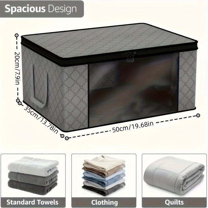 6pcs/3pcs Organizador de Equipaje, 35L con Mango Extensible - Diseño Transparente para Fácil Ordenación y Ahorro de Espacio. Caja Multiusos Ideal para el Hogar u Oficina, Mantén Tus Cosas en Su Lugar