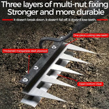 1pc Rastrillo Manual de Alta Resistencia con Cabeza Intercambiable - Construcción Robusta para Cuidado del Jardín, Nivelación de Suelo y Deshierbe - Ideal para Uso Doméstico, Profesional y Agrícola - Herramienta Portátil de Jardinería, Rastrillo para Hoj