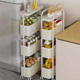 Carrito organizador de cocina de 3 niveles con ruedas, organizador multicapa para despensa, baño y sala, canastas de malla metálica duraderas, color crema/negro, sin necesidad de ensamblaje, organizadores y almacenamiento de cocina