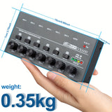 Mezclador de Audio de 6 Canales con Entrada y Salida Estéreo, Carga USB, Voltaje de Operación ≤36V, Negro - Ideal para Mezcla de Guitarra, Bajo, Teclado, Actuaciones En Vivo, Grabación de Estudio, Mezclador Musical