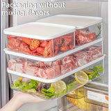 5 piezas de recipientes plásticos para refrigerador sin BPA, 1200 ml/42 oz, con tapa, apilables y reutilizables, organizadores de alimentos para carne, verduras, frutas, ideal para cocina, escuela y uso al aire libre, organizador de alimentos
