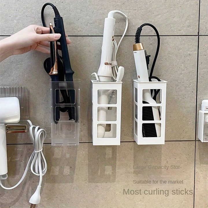 1 pza. Soporte para rizador de pelo, para secadores de pelo, planchas, rizadores, alisadores y peines, organizador adhesivo de pared, organizador de ducha y accesorios para el cabello, almacenamiento y organizador de baño Accesorios de baño/baño