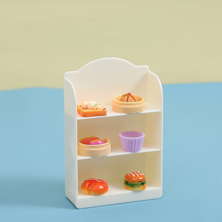 Encantadora Estante de Libros Miniatura - Plástico Duradero, Diseño Escala 1:12 con Múltiples Estanterías para Coleccionables, Regalo Perfecto para Cumpleaños o Pascua, Ideal para Decoración del Hogar en Cocinas o Espacios Pequeños