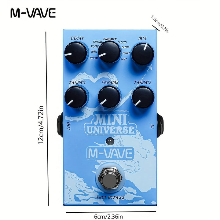 Pedal de Guitarra Eléctrica M-VAVE - Efecto de Reverb de Modelado Digital con Opción de Alimentación USB, Efecto