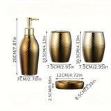 Juego de 4 piezas de accesorios de baño, incluyendo dispensador de agua para maquillaje, recipiente para jabón, vaso y soporte para cepillo de dientes, adecuado para decoración de baño