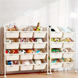 Carrito de almacenamiento giratorio de 2/3/4/5 niveles con ruedas - Estructura de acero resistente con estantería modular con contenedores de plástico extraíbles, organizador móvil fácil de ensamblar para el hogar y la oficina - Blanco, estantería para l