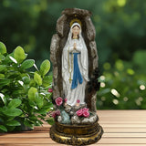 Lámpara Solar IP44, Estatua Religiosa de la Virgen María en Resina para Festivales, Luz Decorativa para Paisajes Exteriores, Adecuada para Jardines y Patios, Regalo de Vacaciones para Amigos