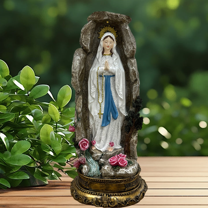 Lámpara Solar IP44, Estatua Religiosa de la Virgen María en Resina para Festivales, Luz Decorativa para Paisajes Exteriores, Adecuada para Jardines y Patios, Regalo de Vacaciones para Amigos