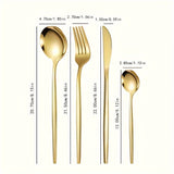 48 piezas Juego de cubiertos de acero inoxidable dorado, cubiertos pulidos espejo para 12, incluye tenedores, cuchillos, cucharas, aptos para lavavajillas, ideal para cocina casera, fiestas, Navidad, vajilla, caja de regalo navideña