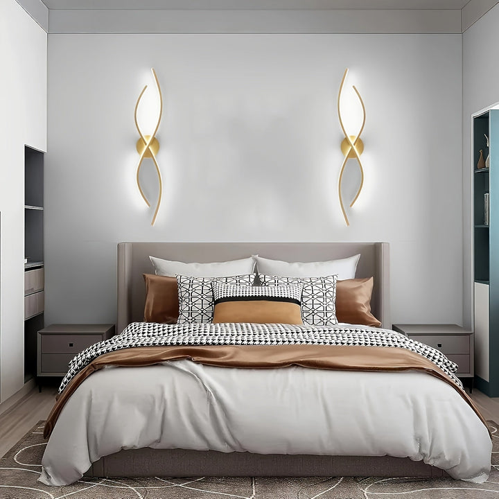 1 pieza de moderno farol de pared LED dorado, con sombra de aluminio de metal pulido, montaje semienterrado, cableado, para dormitorio, sala de estar, pasillo, 110V-240V, con fuente de luz, farol de pared para dormitorio | Luz LED moderna | Sombra de met