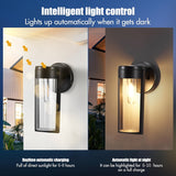 Luces solares para exteriores LED, luces de pared cilíndricas, adecuadas para patios, jardines, senderos y decoración de paisajes. Luces para césped, luces de pared, 2/4/6 piezas.