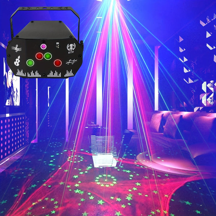 1-Pack Luces DJ con Control Remoto Alimentadas por USB - Iluminación LED RGB Cambiante para Escenarios, Fiestas, Bodas, Navidad y Diwali - Compatible con PC/Laptop (Sin Pilas Necesarias), Luces de Disco para Eventos, Decoración Vibrante, Alta Calidad, Id